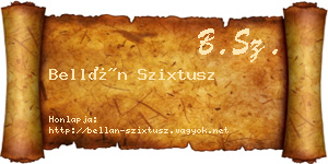 Bellán Szixtusz névjegykártya